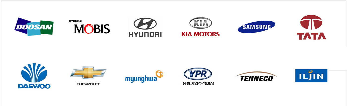 Клиенты компании DYG, такие как KIA, hyundai, chevrolet, daewoo и tata